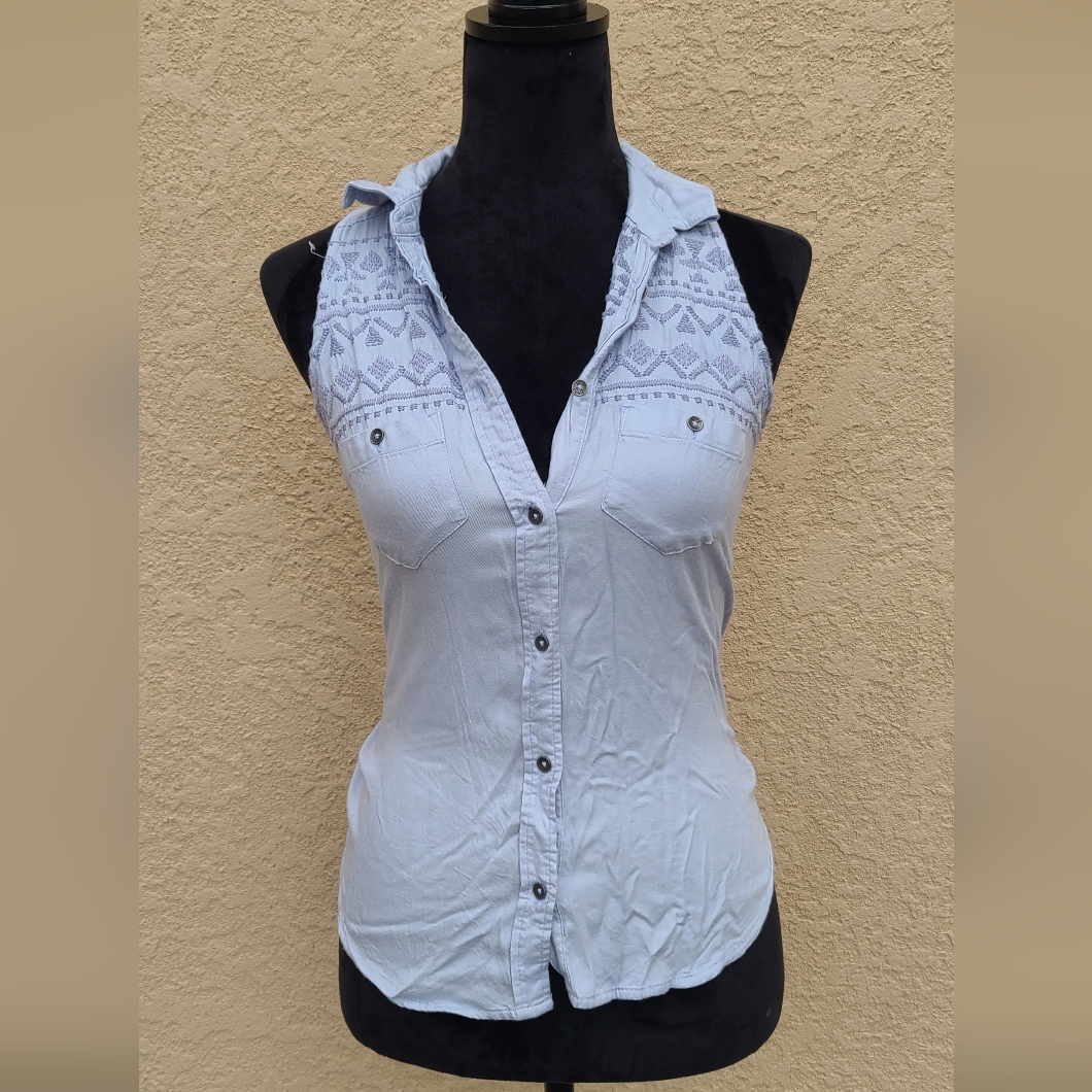 Sleeveless Button Down.